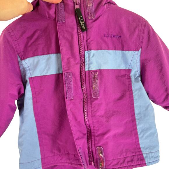 Vintage L.L. Bean Purple Blue Full Zip Hooded Fleece Lined Coat Sz Infant 6-12M - Picture 4 of 9